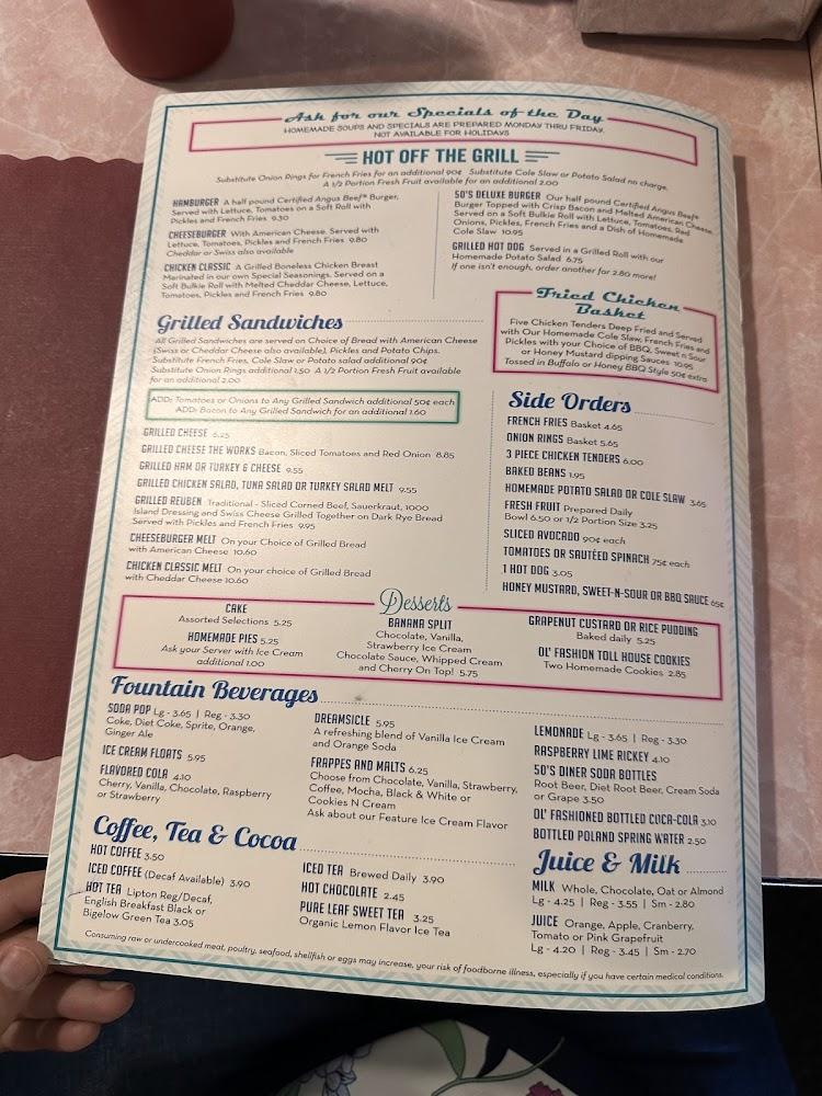 50's Diner Menu image 1